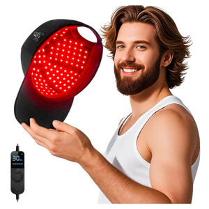 ElectricLaser Hair Growth Cap，Red Light theray for Hair, Deep Black Cap.